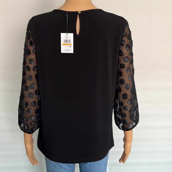 NWT Calvin Klein fancy black blouse - Picture 4 of 10